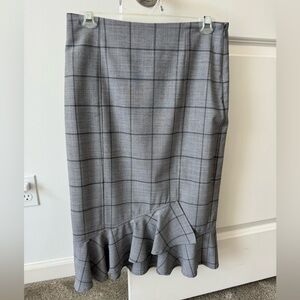 Banana Republic Grey Plaid Skirt